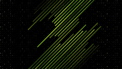 Green smooth lines and small dots abstract geometry background
