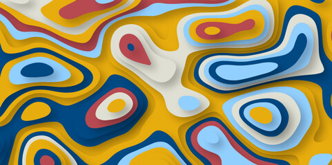 Colorful papercut background multi layers decorative. Vector art design