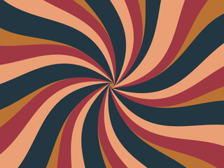 Swirl radial pattern retro background.