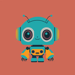 Cute Little Robot With Big Eyes