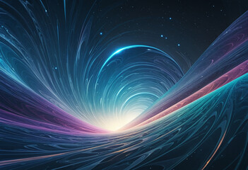 Fototapeta na wymiar ocean and space abstract futuristic background, isolated on a transparent background