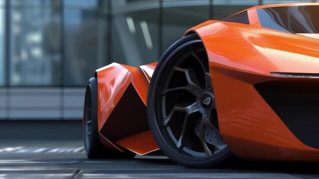 The front air dam of a vehicle lowers to the ground creating a smooth underbody and reducing drag.