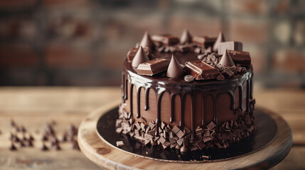 beautiful chocolate cake design concept 