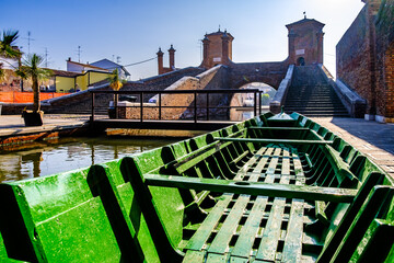 famous old town of comacchio in italy - 761175411