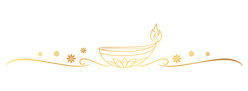 Diwali Candles line art style. Diwali element vector eps 10