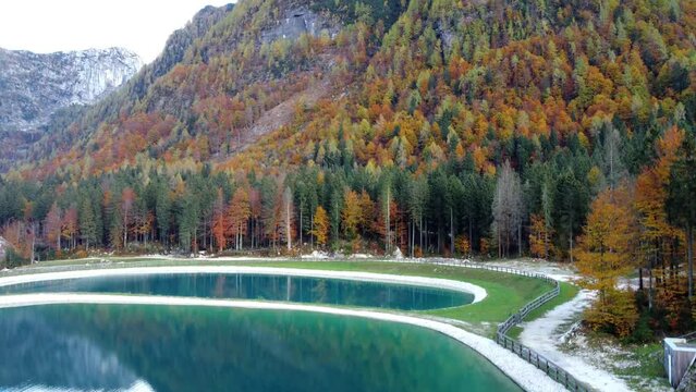 Sella Nevea and its woods dressed in autumn
