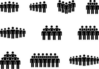 People icon. Group of people icons collection. People group icon set team worker user. User profile symbol. Group of users. Persons symbol. Vector. - obrazy, fototapety, plakaty