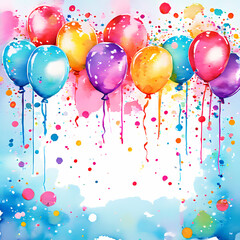 balloons background watercolor