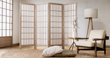 Japan armchair minimalist design muji style.