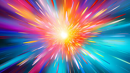 Obraz premium Soft light radial design, explosion of color emotions