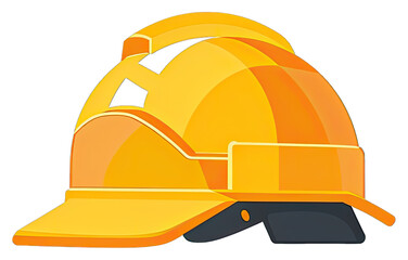 Sturdy Safety Helmet for Head Protection. Isolated on a Transparent Background. Cutout PNG.