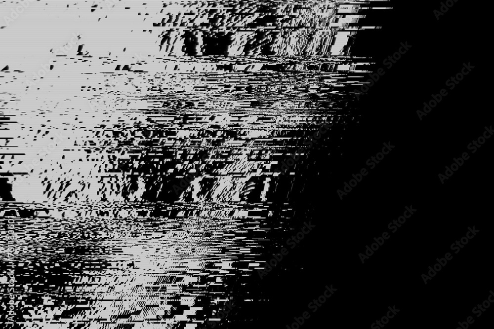 Aufkleber abstract futuristic cyberpunk displacement map for 3d rendering. random distorted black white broken