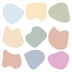 Organic abstract fluid shapes set. Creative liquid blob elements with curvy line. Simple irregular curved dynamic forms, modern smooth drops. isolated on white background, vector illustrations