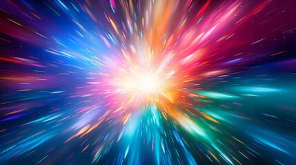Fototapeta premium Soft light radial design, explosion of color emotions