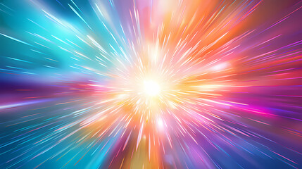 Obraz premium Soft light radial design, explosion of color emotions