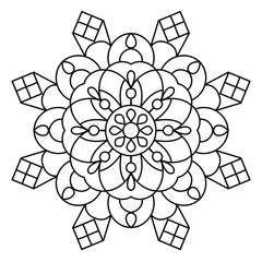 simple mandala design for coloring book, yoga logo