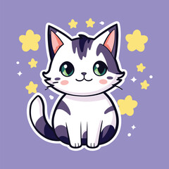 smiling cute cat vector cartoon