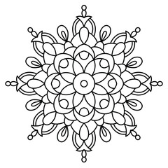 ethnic style creative mandala design for coloring book, simple and easy mandala art