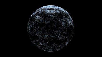 3d digital plexus sphere isolated on black illustration background. - 761182433