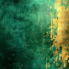 Grunge Background Texture in the Colors Green and Gold created with Generative AI Technology
