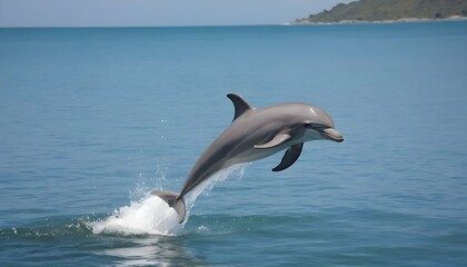 A Dolphin Jumping Out Of The Water To Catch A Fris
