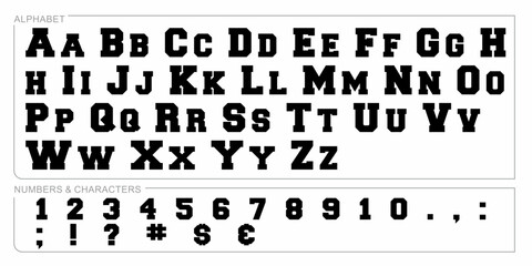 alphabet letters font set. typography font with trendy letters thin, bold, uppercase, lowercase and numbers. vector illustration.