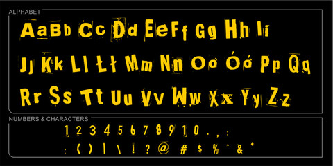 Fototapeta premium alphabet letters font set. typography font with trendy letters thin, bold, uppercase, lowercase and numbers. vector illustration.