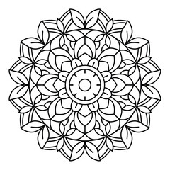 simple and attractive mandala design for coloring book, artistic mandala art