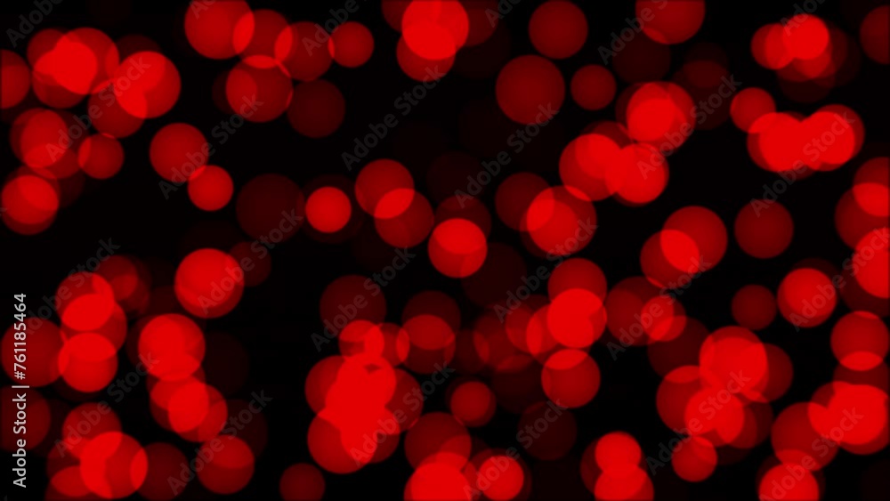 Poster animation of defocused red circles light bokeh