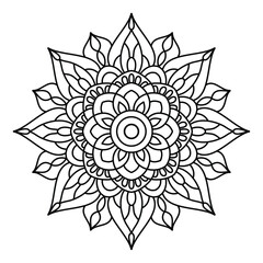 simple and attractive mandala design for coloring book, artistic mandala art