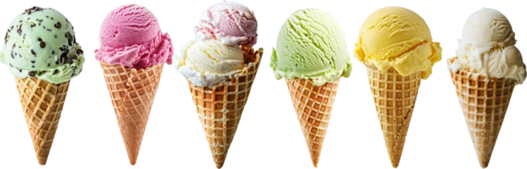 Fotobehang ice cream waffle cone isolated © 인혜 갈