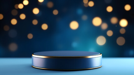 Podium with bokeh, product demonstration podium