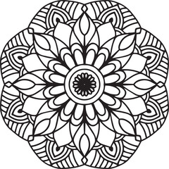 simple and attractive mandala design for coloring book, artistic mandala art