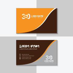 Clean style orange and coffee modern business card template
