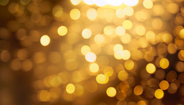 Golden Defocused Lights Background with Copy Space for your design or image