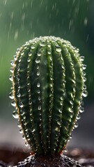 cactus with water drops