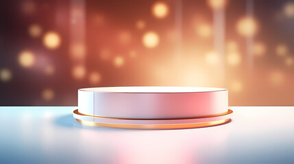 Simple and elegant empty round cylinder podium