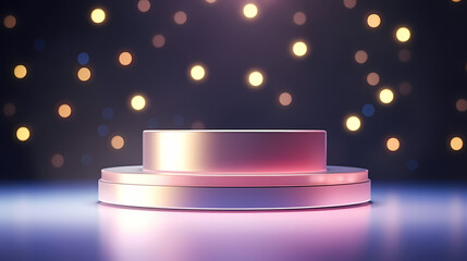 Simple and elegant empty round cylinder podium