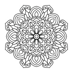 beautiful mandala design for coloring book, ethnic mandala design for henna and tattoo design