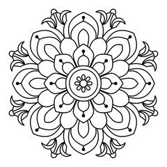 simple and easy mandala design for coloring book, creative mandala art for wall art
