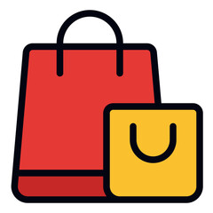 Shopping Bag filled line icon