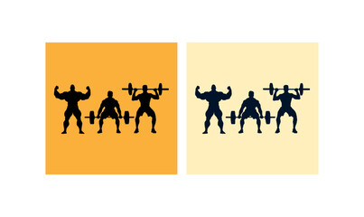 Fototapeta premium bodybuilder, fitness, gym, black, silhouette, vector, design, art, illustration, symbol,