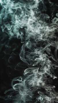 Transparent smoke shapes against black background