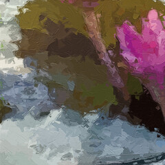 Oil paintings and various flowers, chrysanthemums, roses, peonies, lotus leaves, lotus flowers, insects