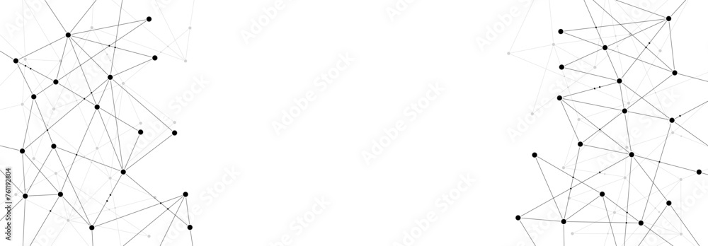 Leinwandbilder Network structure technology connect lines and dots. Copy space background.