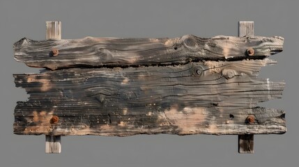 empty rotten wood banner.isolated on transparent background.