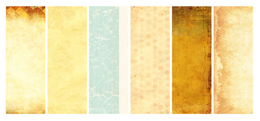 Set of vertical or horizontal retro banners with old paper texture. Collection of vintage...