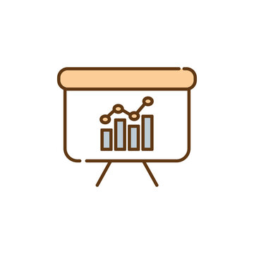 Presentation Chart with Bar and Line Graph Icon