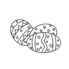Free easter eggs hand drawn, black and white, coloring book. Can be used for children's books, postcard, coloring
