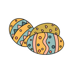 Cute Easter eggs. Spring collection  For poster, card, scrapbooking , stickers.